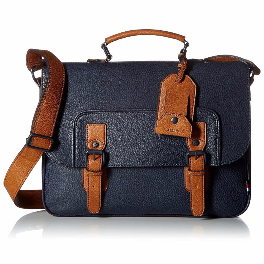 Aldo “Norman” navy & brown crossbody messenger bag